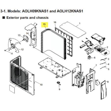 FUJITSU K9389817025 aka 9389817025 Heat exchanger unit (09 model)
