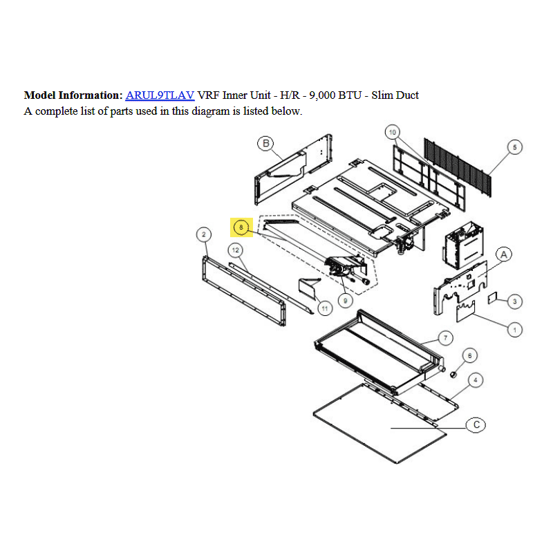 FUJITSU K9380682264 aka 9380682264 EVAPORATOR TA ARUL VR2 DW