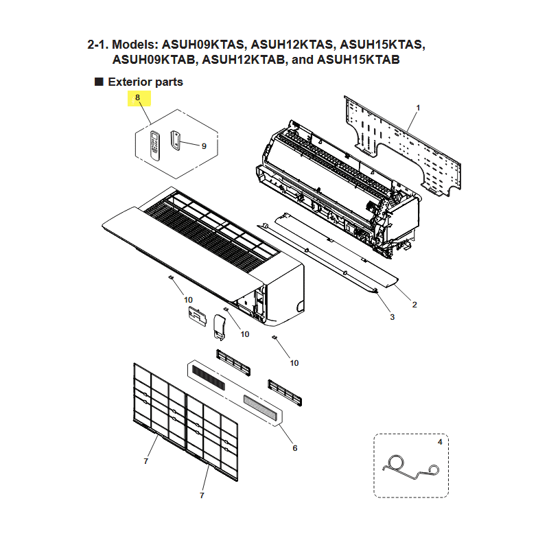 FUJITSU K9361885011 aka 9361885011 REMOTE TA AR-RRG1U-B (Remote + Holder) A2L