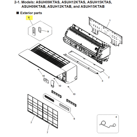 FUJITSU K9361885011 aka 9361885011 REMOTE TA AR-RRG1U-B (Remote + Holder) A2L