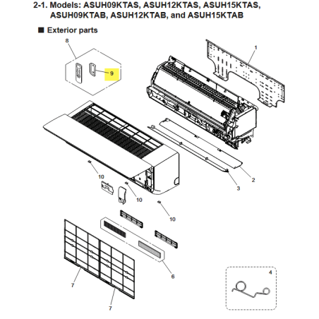 FUJITSU K9350319015 aka 9350319015 HOLDER REMOTE ABS 23N545 DARK GRAY A2L
