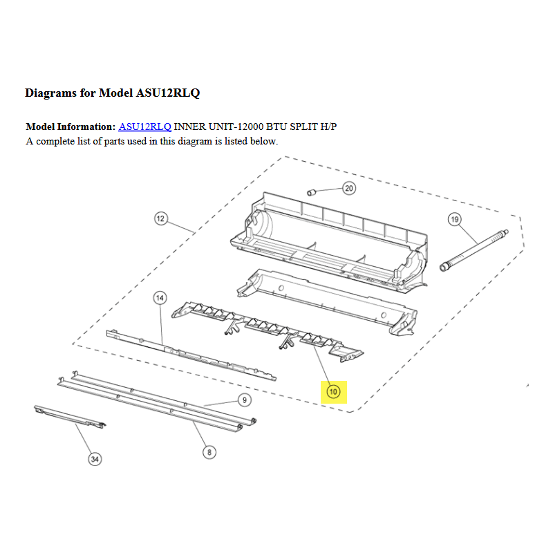 FUJITSU K9309993013 aka 9309993013 LOUVER HOLDER ASSY H