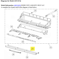 FUJITSU K9312369034 aka 9312369034 LOUVER Z ASSY ASUA7 14 VII