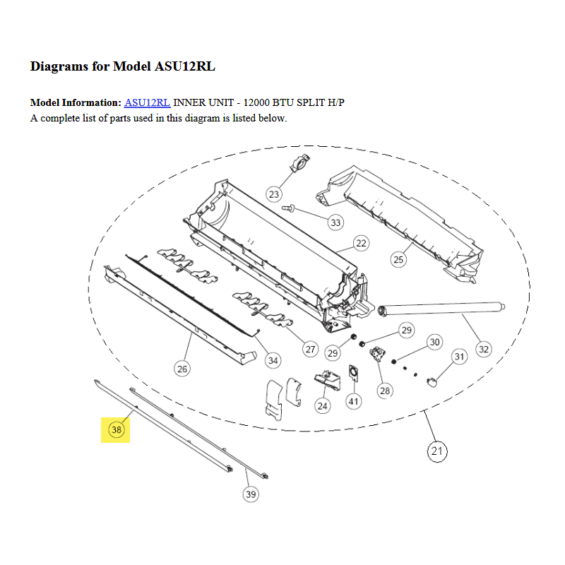 FUJITSU K9316572003 aka 9316572003 LOUVER U 9/12RL