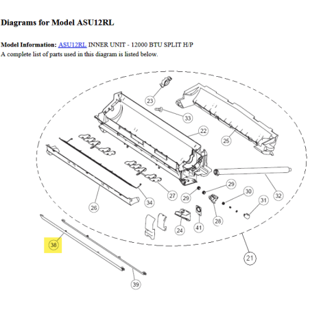 FUJITSU K9316572003 aka 9316572003 LOUVER U 9/12RL