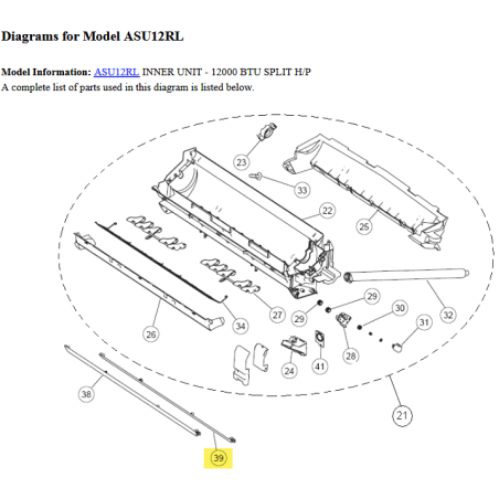 FUJITSU K9316573000 aka 9316573000 LOUVER Z 9/12RL