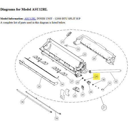 FUJITSU K9316574007 aka 9316574007 GEAR LOUVER RL