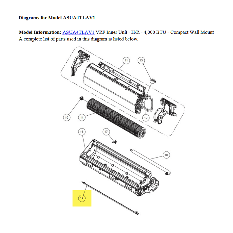FUJITSU K9333342016 aka 9333342016 LOUVER ASSY VAB