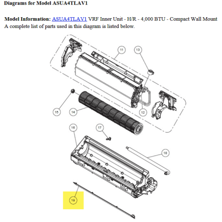 FUJITSU K9333342016 aka 9333342016 LOUVER ASSY VAB