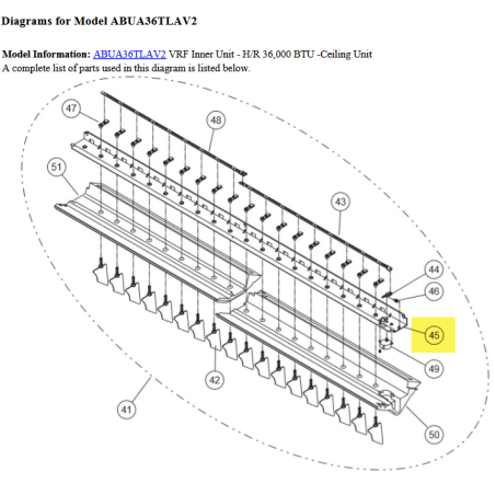 FUJITSU K9371369013 aka 9371369013 LOUVER TA 36RSLX