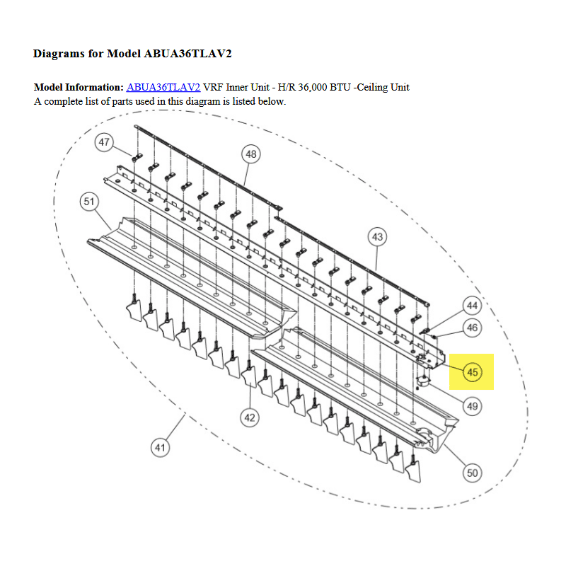 FUJITSU K9360432025 aka 9360432025 KIT (BASE LOUVER SA) 36RSLX