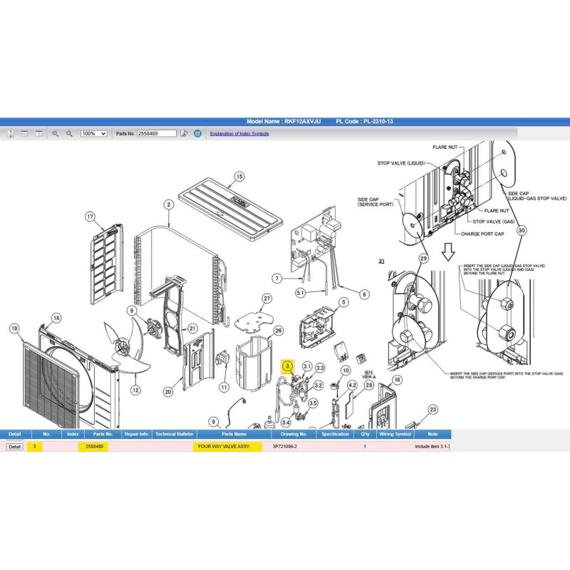 DAIKIN 2558480 FOUR WAY VALVE ASSY.