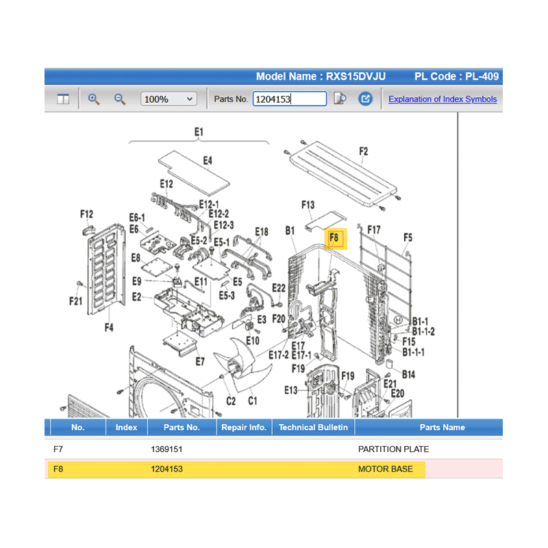 DAIKIN 1204153 MOTOR BASE
