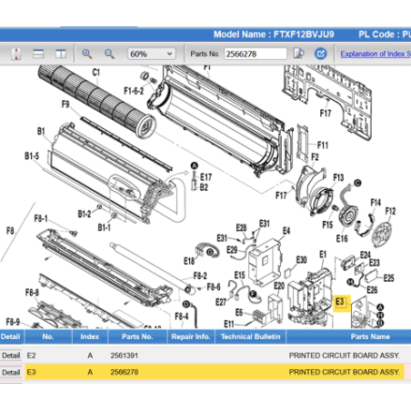 DAIKIN 2566278 PRINTED CIRCUIT BOARD ASSY.