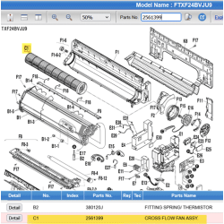 DAIKIN 2561399 CROSS FLOW FAN ASSY.