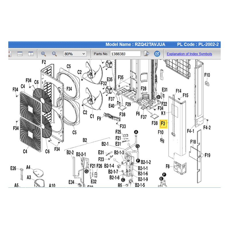 DAIKIN 138838J FRONT PLATE