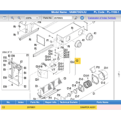 DAIKIN 2070601 DAMPER ASSY.