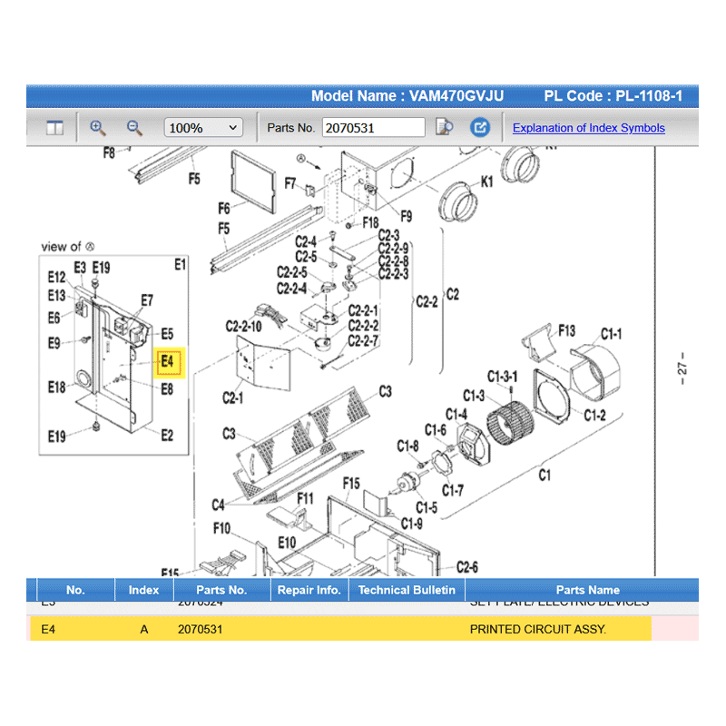 DAIKIN 2070531 PRINTED CIRCUIT ASSY.