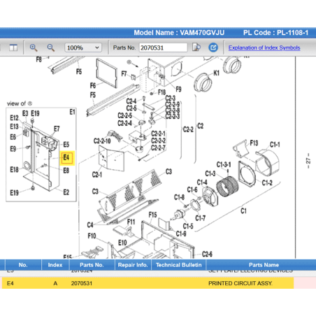 DAIKIN 2070531 PRINTED CIRCUIT ASSY.