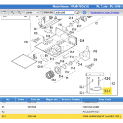 DAIKIN 2080196 WIRE HARNESS(EXT.DAMPER OPE.)
