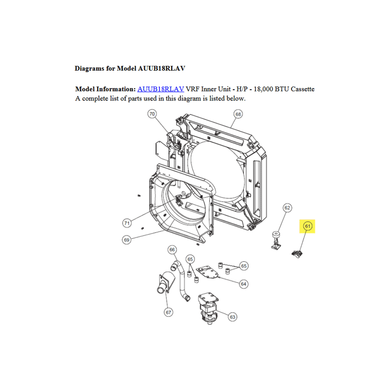 FUJITSU K9378329010 aka 9378329010 SENSOR HOLDER AUUB18~36 VAB