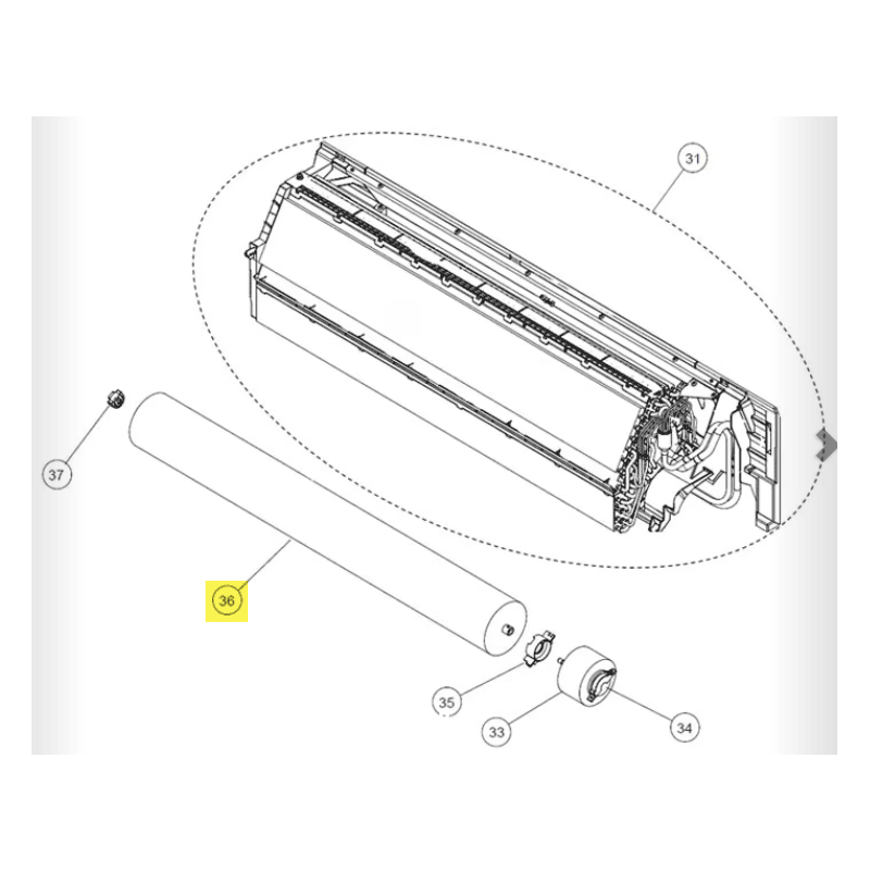 FUJITSU K9387055061 aka 9387055061 CROSSFLOW FAN ASSY ECO FAN (107*894) A2L