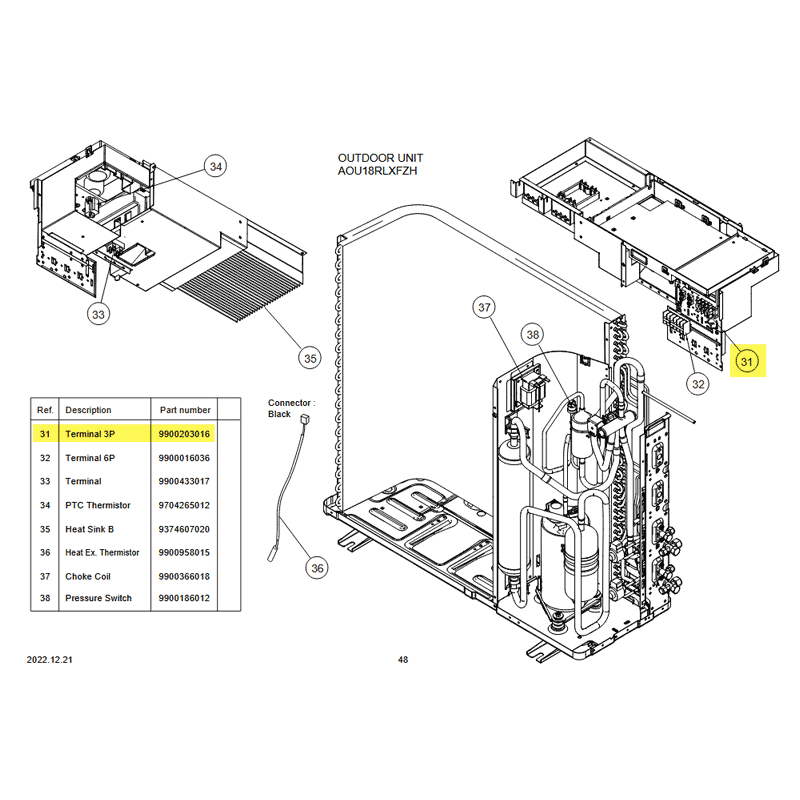 FUJITSU K9900203016 aka 9900203016 TERMINAL 3P HFI