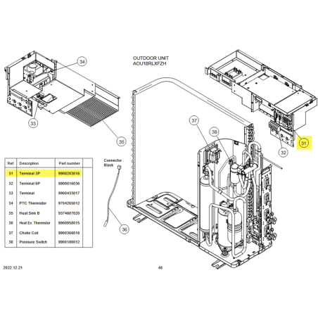 FUJITSU K9900203016 aka 9900203016 TERMINAL 3P HFI