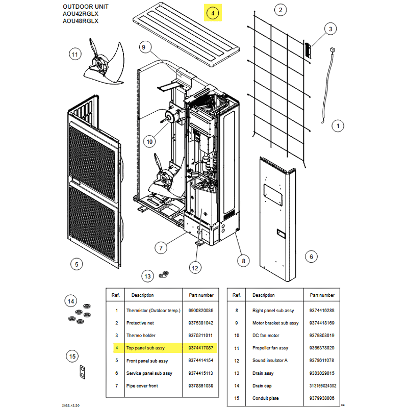 FUJITSU K9374417087 aka 9374417087 TOP PANEL SA HY