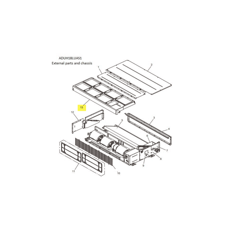 FUJITSU K9379901178 aka 9379901178 DRAIN PAN SUB ASSY AL52 ARUL18 HVAB DW A2L