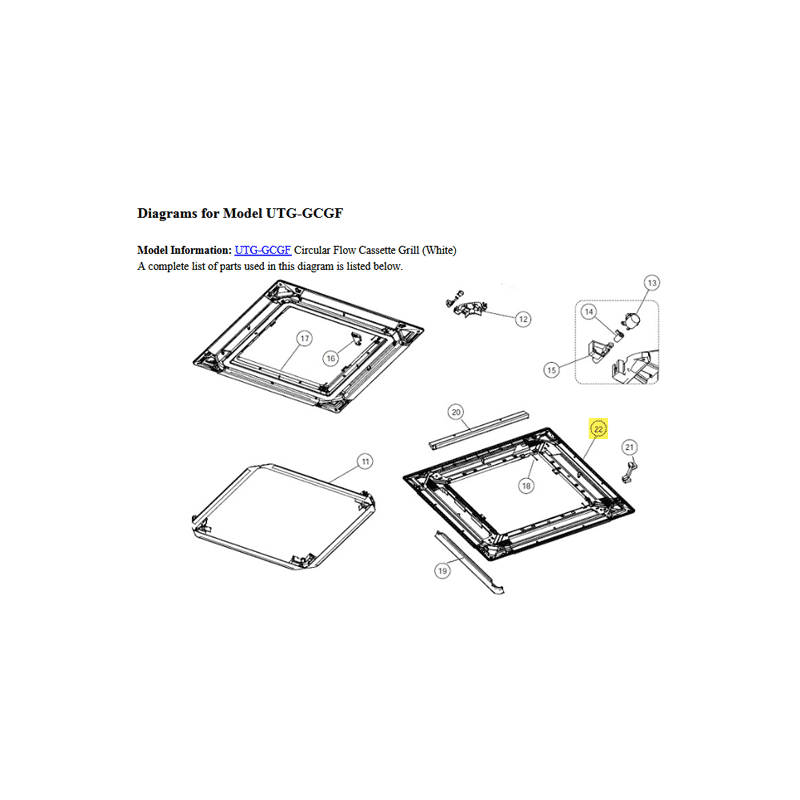 FUJITSU K9381352005 aka 9381352005 DECORATION PANEL WHITE HY