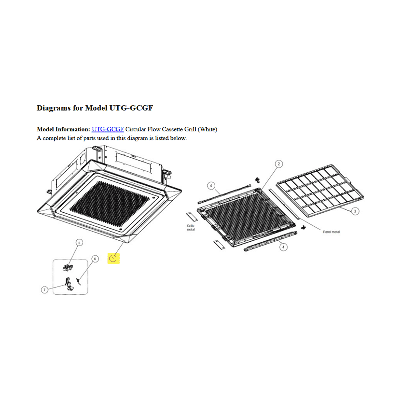 FUJITSU K9381711000 aka 9381711000 PANEL CORNER ASSY WHITE HY