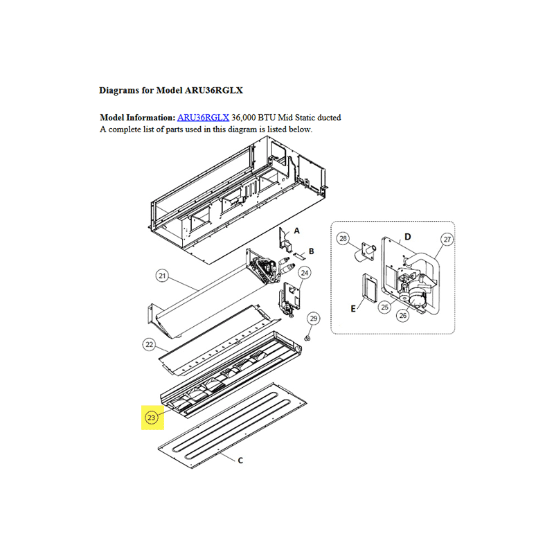 FUJITSU K9381752003 aka 9381752003 DRAIN PAN HY DW