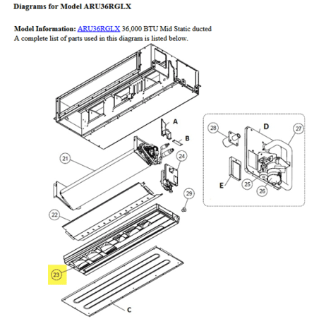 FUJITSU K9381752003 aka 9381752003 DRAIN PAN HY DW