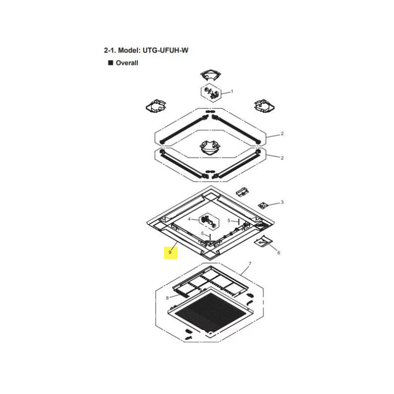 FUJITSU K9382821029 aka 9382821029 Decoration Panel UTG A2L