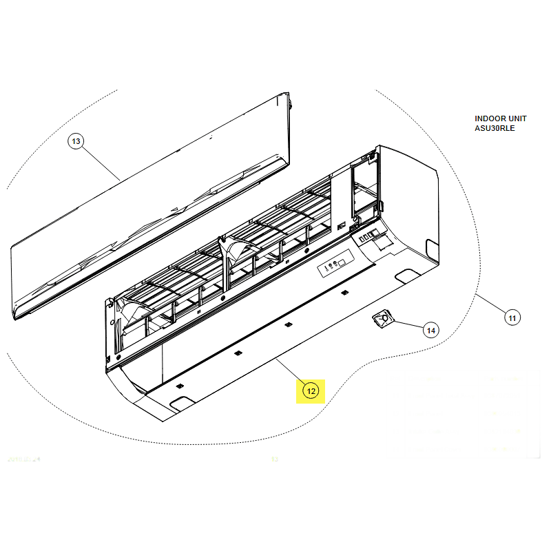 FUJITSU K9386954037 aka 9386954037 FRONT PANEL 30RLE