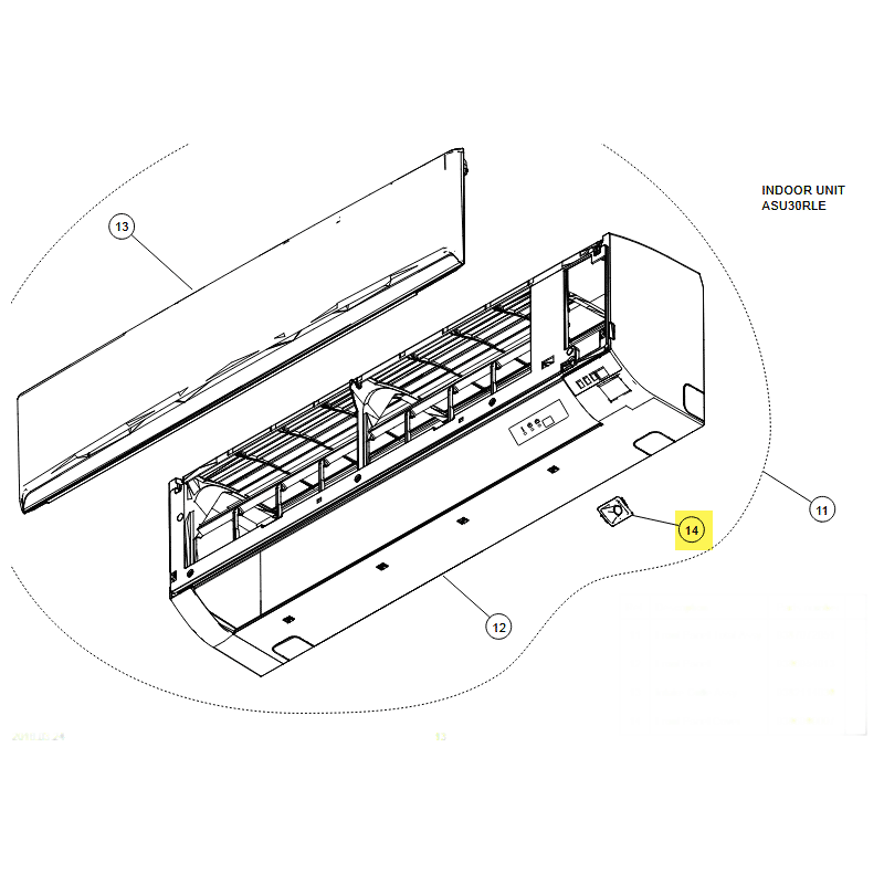 FUJITSU K9386999014 aka 9386999014 COVER FRONT PANEL HIPS A2L