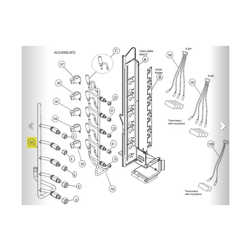 FUJITSU K9382229016 aka 9382229016 VALVE UNIT TA (Gas Pipe Valve + Liquid Pipe Valve)