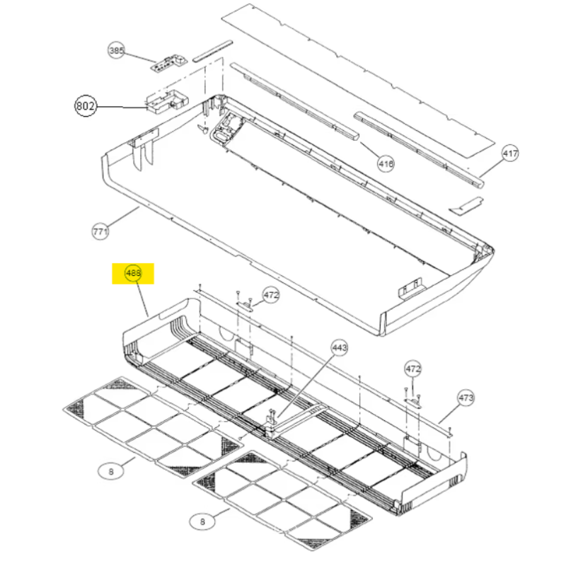 FUJITSU 9358532010 GRILL FRONT ABU DW HY