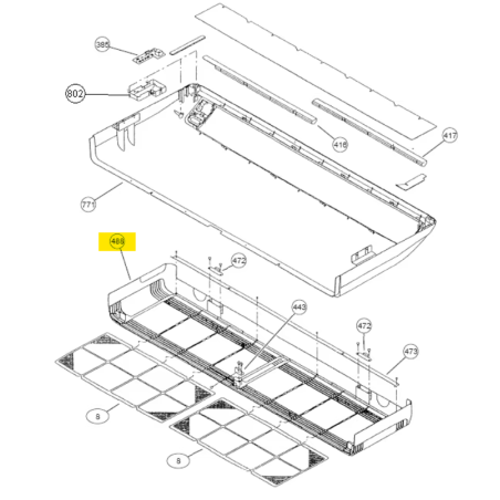FUJITSU 9358532010 GRILL FRONT ABU DW HY