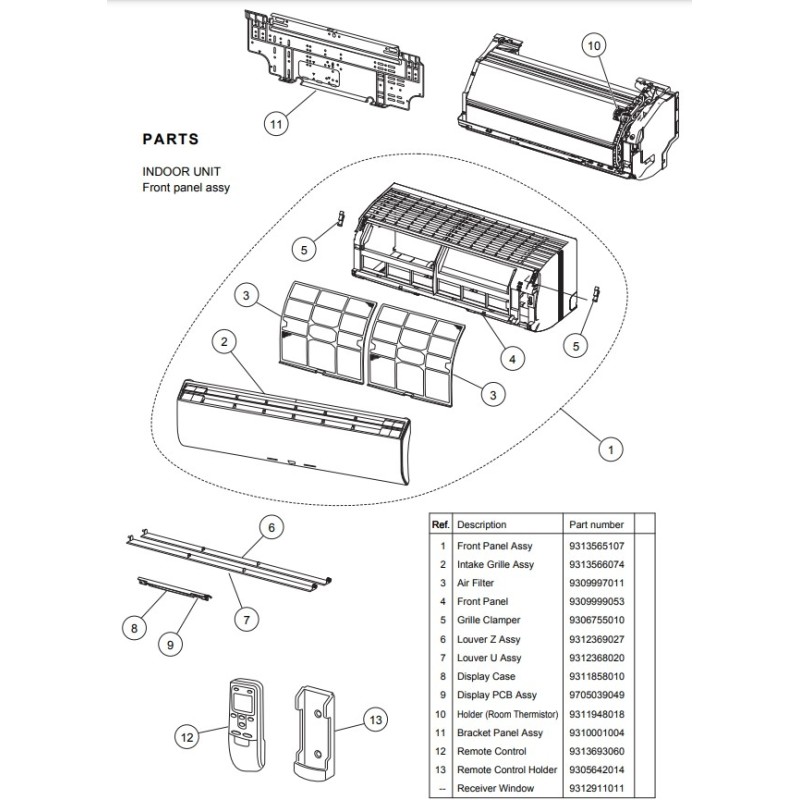 FUJITSU 9311858010 CASE DISPLAY RAC RLAV HVAB