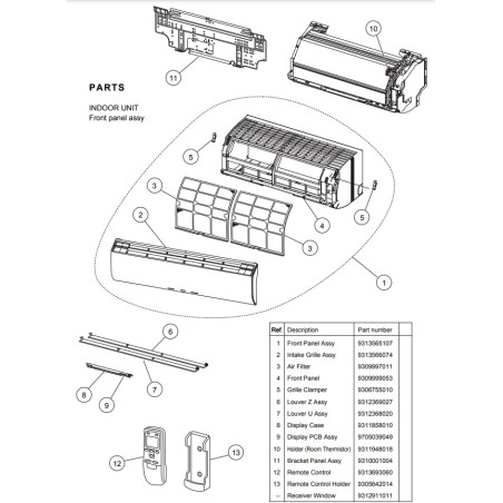 FUJITSU 9311858010 CASE DISPLAY RAC RLAV HVAB