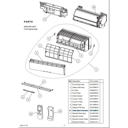 FUJITSU 9311858010 CASE DISPLAY RAC RLAV HVAB