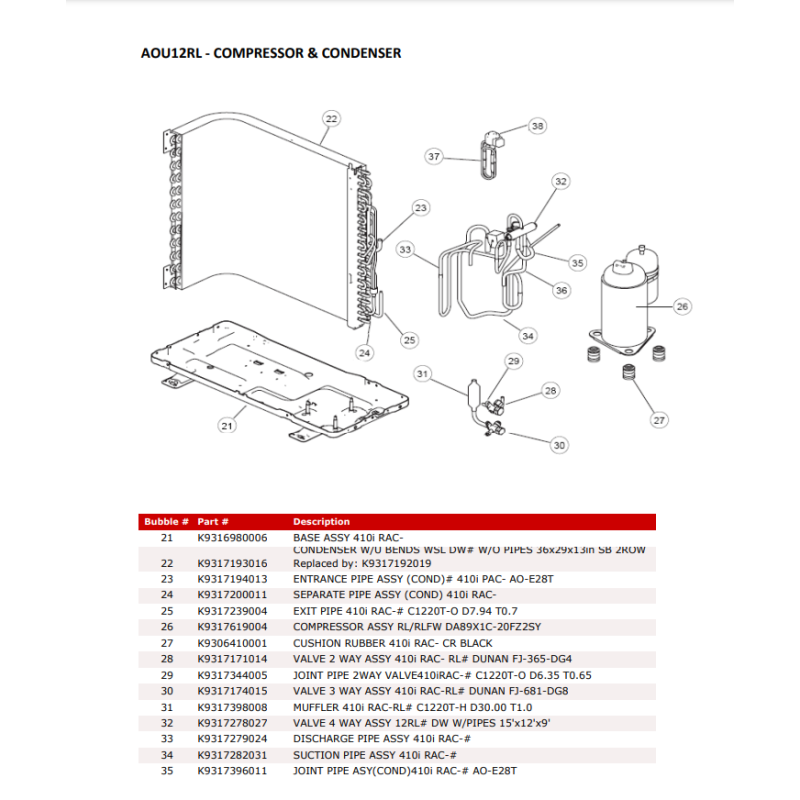 FUJITSU 9317192019 CONDENSER TA 12RL DW