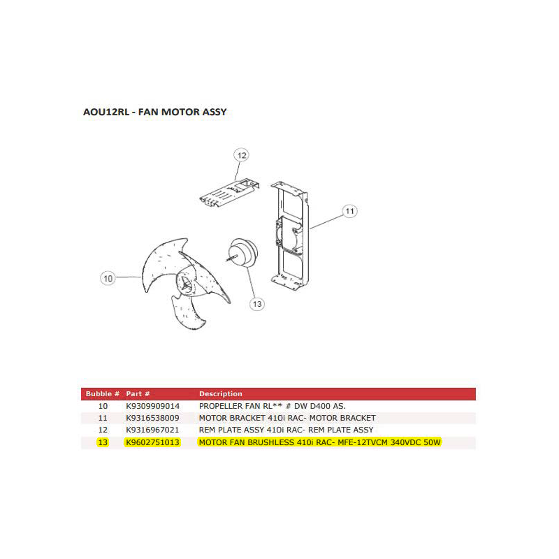 FUJITSU 9602751013 MOTOR DC BRUSHLESS 12RL