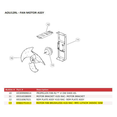 FUJITSU 9602751013 MOTOR DC BRUSHLESS 12RL