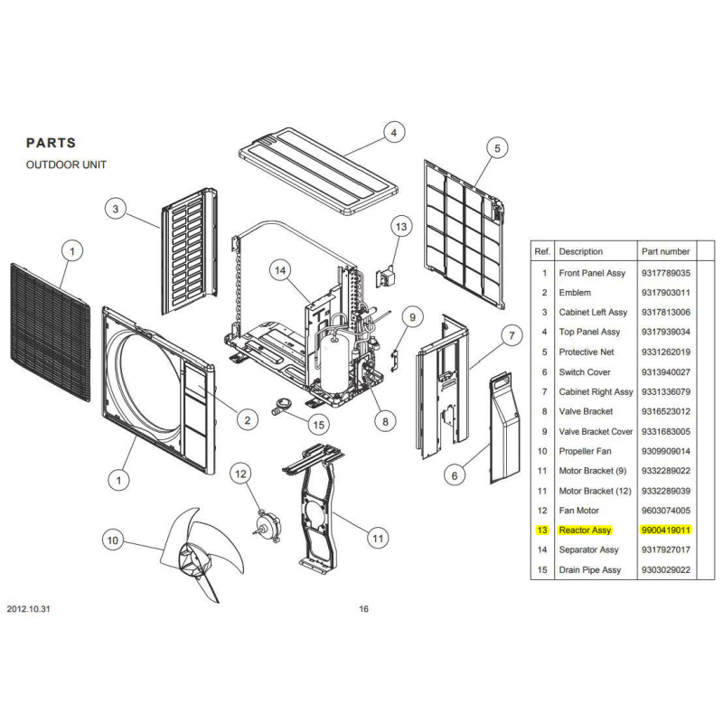 FUJITSU 9900419011 REACTOR ASSY AOU9/12RL2