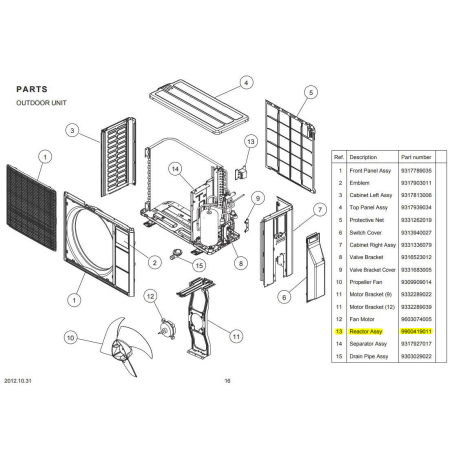 FUJITSU 9900419011 REACTOR ASSY AOU9/12RL2