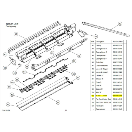 FUJITSU K9311997016 aka 9311997016 LOUVER R+L RACi+ HVAB
