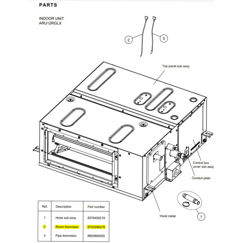 FUJITSU K9703299278 aka 9703299278 THERMISTOR ROOM HY